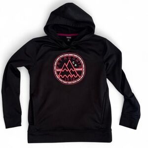 Patagonia Kids Hoodie in Black with Pink Emblem
